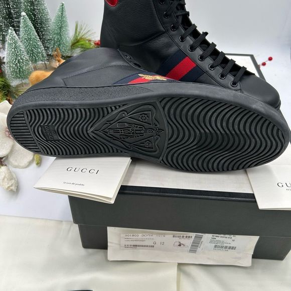 Men’s Gucci ace bee web high top sneakers, size 12, made in Italy - Picture 6 of 10
